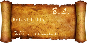 Briski Lilla névjegykártya